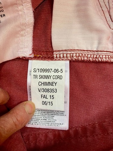 Gap Jeans Modern Stretch True Skinny 1969 thin cord waist 31 inch worn twice VGC - Picture 10 of 11