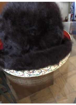 Vintage Marzi For Neiman Marcus Rabbit Fur Kangaroo Side Swept Brim Hat Black NWOT Marzi women main image 3