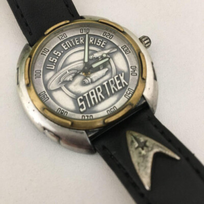 Star Trek USS Enterprise Fossil watch with case Star trek 1995 U.S.S. Enterprise Startrek watch in box  main image 4