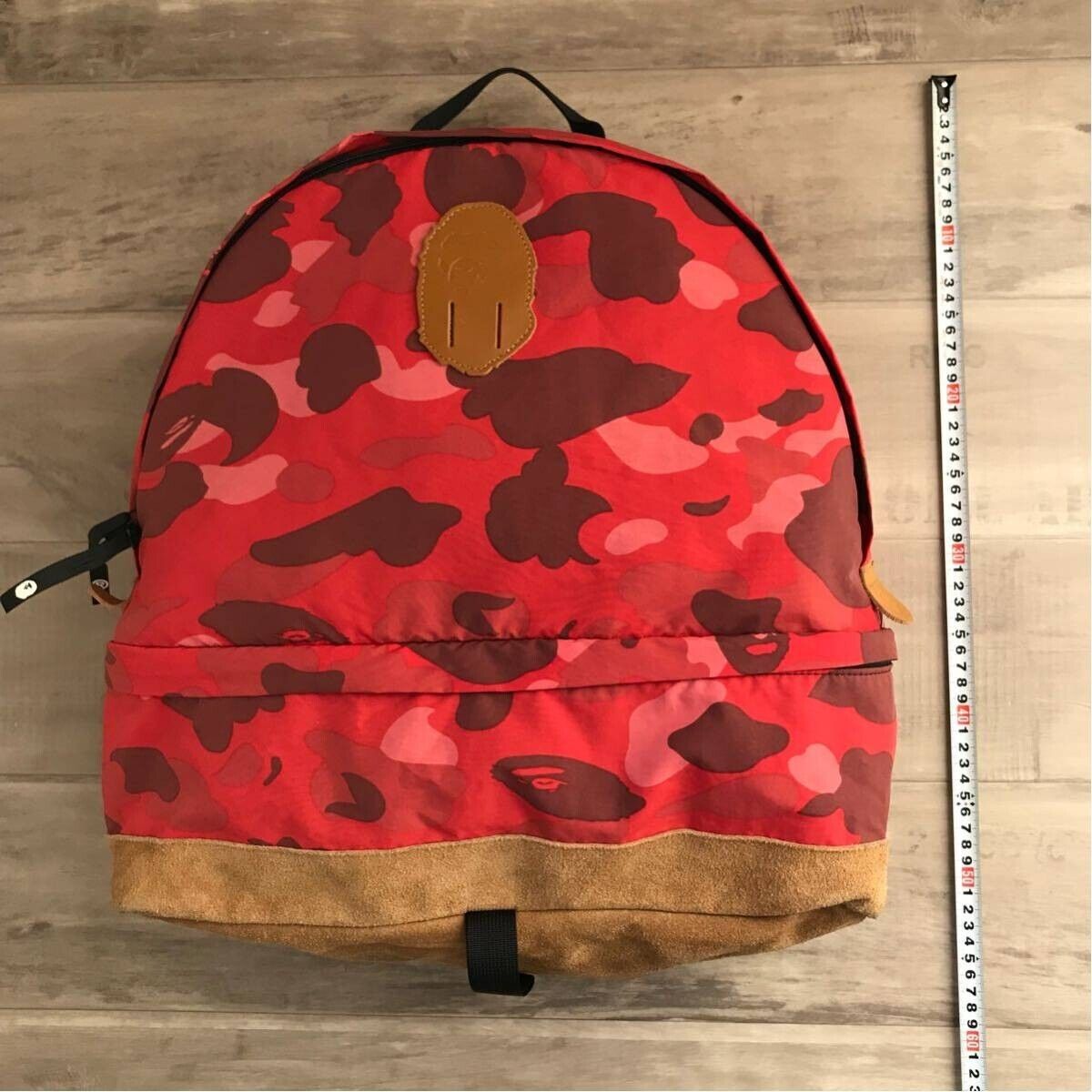 BAPE backpack red camo bag NIGO A Bathing Ape