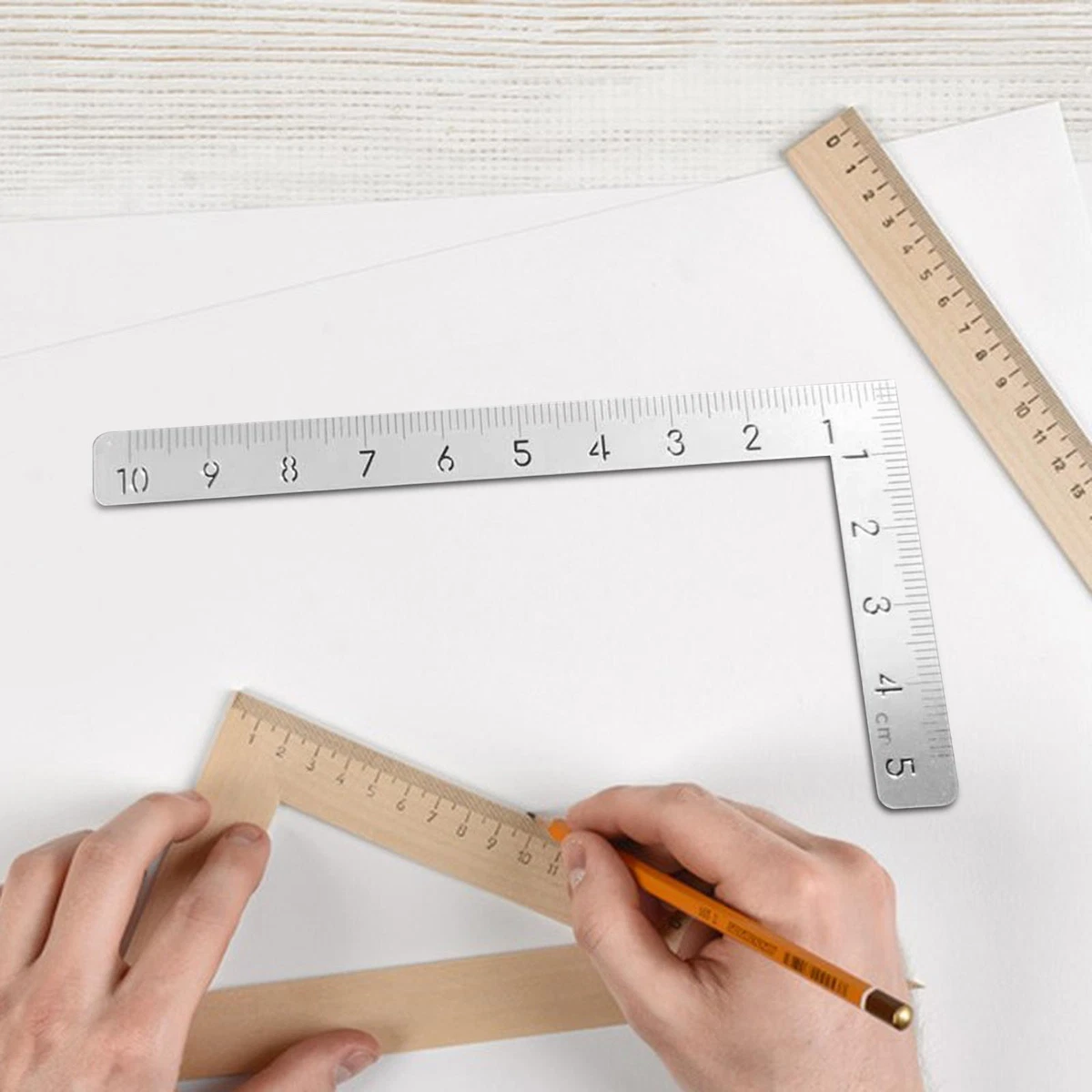 L Square Ruler Steel Measure Tools DIY Leather Carpentry Squares Mini for Hobby