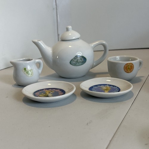 Disney Mini Tea Set Fairies Tinker Bell 7 Pieces Porcelain Replacement Pieces - Picture 18 of 18