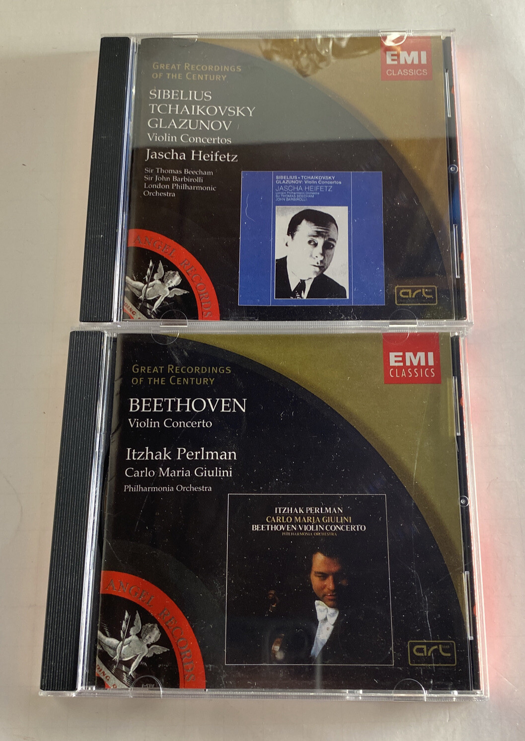 EMI Classics 2 CD Lot - Beethoven Glazunov Tchaikovsky Sibelius Perlman