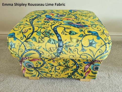Emma J Shipley Orla Kiely Fabric Storage Footstool Pouffe Footstall Extinct Blue - Picture 108 of 148