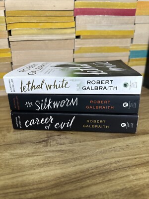Lot of 3 Paperback Books By Robert Galbraith Lethal White Silkworm Career Evil
