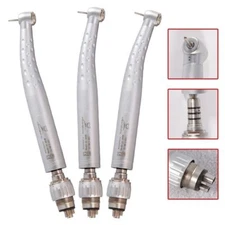 3 x Dental High Speed Handpiece Push Button Turbine with Coupler Swivel 4 holes