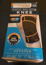 Copper Fit Rapid Relief, Adjustable Fit, Knee Wrap with Hot/Cold Pack OPEN BOX