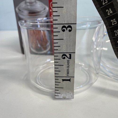Acrylic Jar NEW in dented box Lid K-0826B Size: 3x3.75 (w/o lid) - Afbeelding 10 van 17