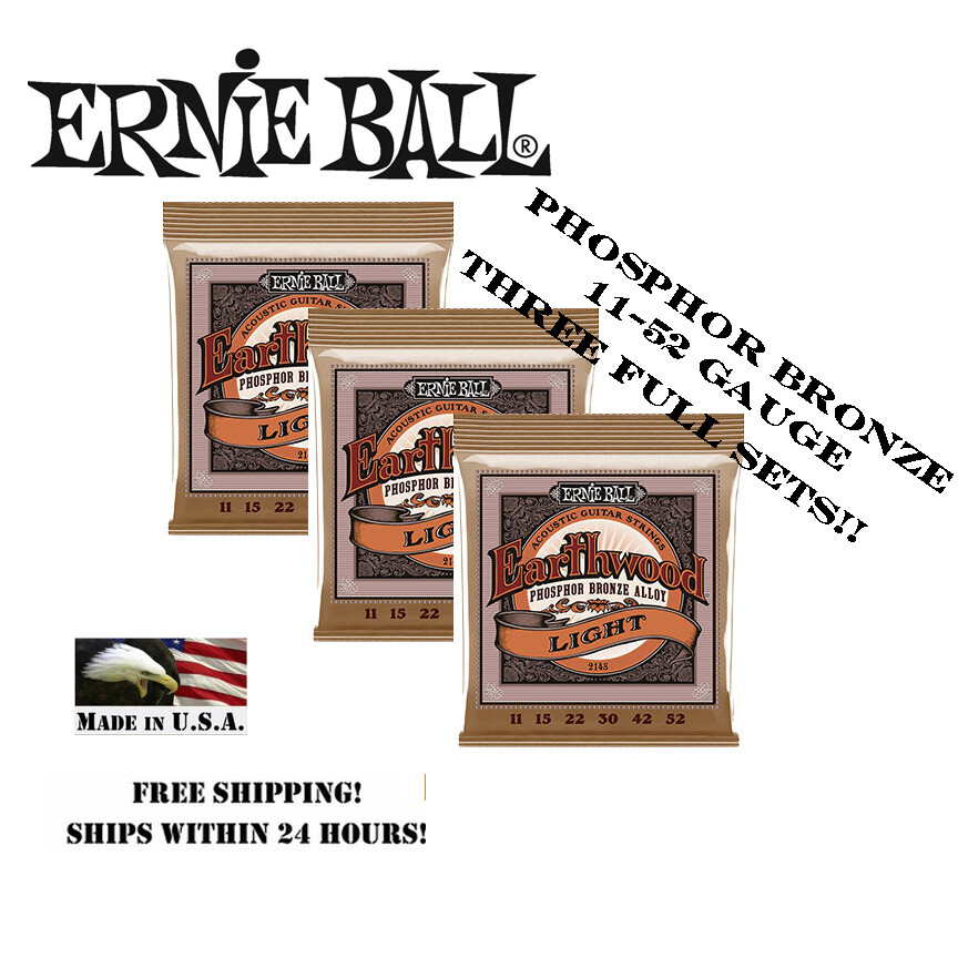SETS! ERNIE BALL EARTHWOOD PHOSPHOR BRONZE ACOUSTIC GUITAR