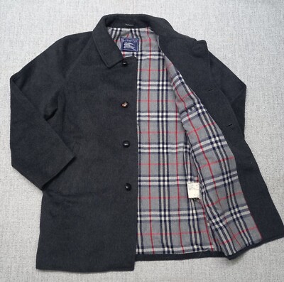 Vintage Burberry Burberrys Coat Winter Jacket 80s Wool Overcoat