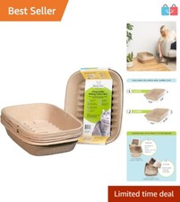 Sustainable 6-Piece Cat Litter Kit with Disposable Sifting Liners, Large Size