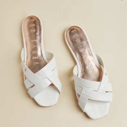 Ted Baker Womens Zelania White Leather 