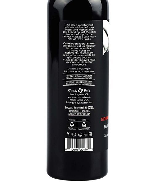 Earthly Body Edible Massage Lotion: Moisturizing Lube- Varied Flavors & Sizes