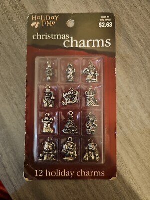 Vintage Christmas Charms Holiday Time Crafts And Jewelry Making 12 Charms
