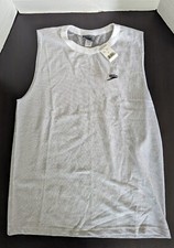 Vtg 90's Speedo Men White Gray MESH Muscle Shirt LOGO SURFER Tank Top XL NOS