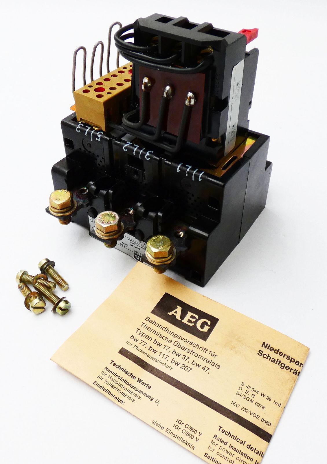 AEG bw117 bw 117 thermal overcurrent relay -unused-