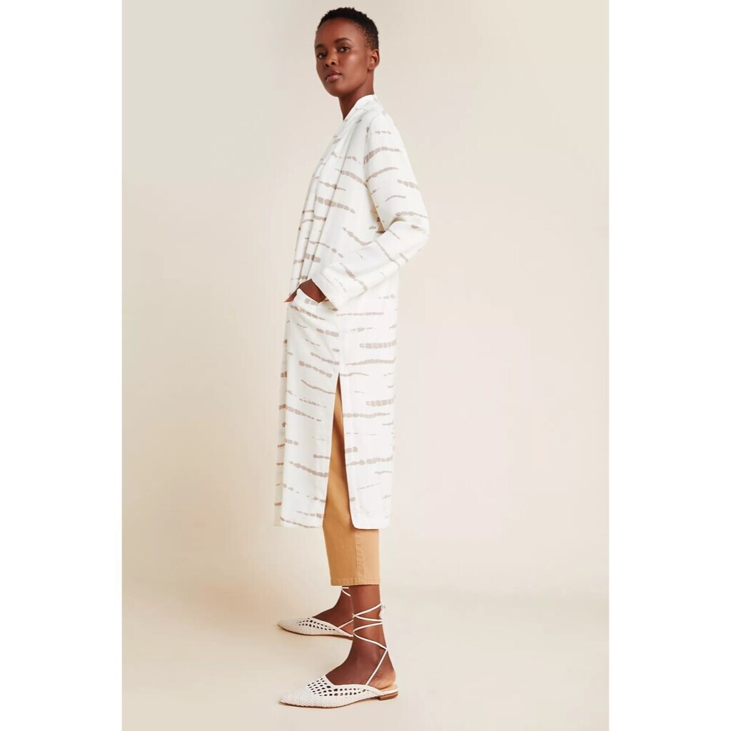 NEW Anthropologie x BB Dakota Deedra Long Duster Jacket Pocket Chiffon Sz.S