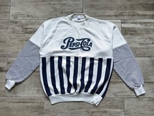 Vintage 1990s Pepsi Cola Sweatshirt White Blue Made in UK Size XL