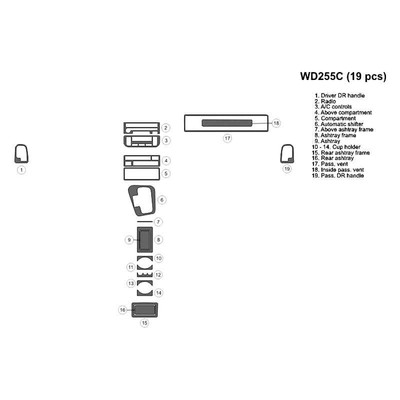 For BMW 323i 1998 B&I WD255C-ES2 2D Real Birdseye Maple Full Dash Kit 19 Pcs