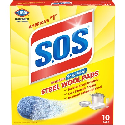 S.O.S Stahlwolle Geschirr Schrubber Pads 10er