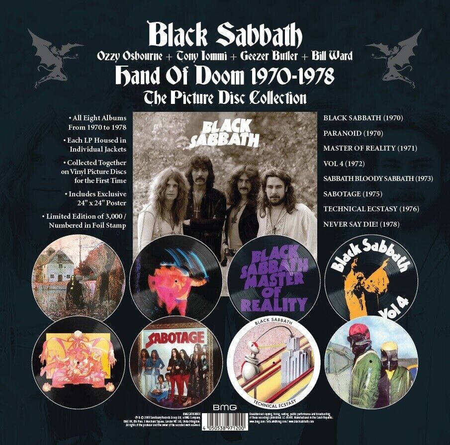 Black Sabbath  doom コンプリートアルバム 1970-1978 BLACK SABBATH HAND OF DOOM 1970-1978 LIMITED PICTURE DISC
