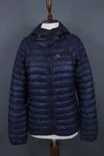 Montura Blue Outdoor Full Zip Hooded Ski Quilted Puffer Jacket Size XL