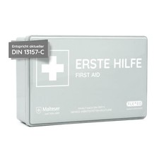 FLEXEO Betriebsverbandkasten DIN 13157 Erste-Hilfe-Koffer Notfallkoffer, grau