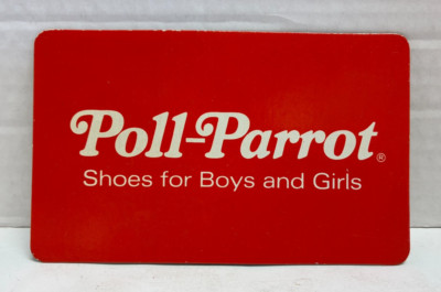 Vintage Red POLL-PARROT Shoes for Boys and Girls Store Placard UNUSED