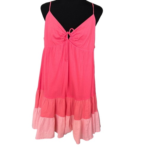 white christmas dresses Entro Punch Smocked Cotton Striped Mini Dress main image 0