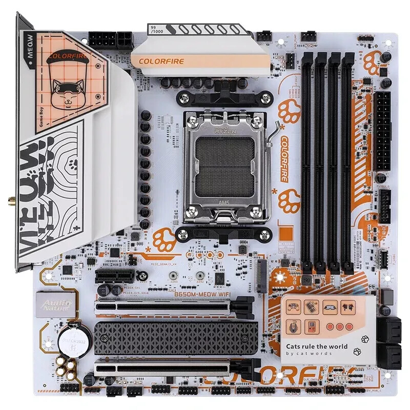 COLORFIRE B650M-MEOW WIFI マザーボード COLORFIRE B650M-MEOW WIFI Socket AM5 M-ATX Motherboard 4x DDR5 For