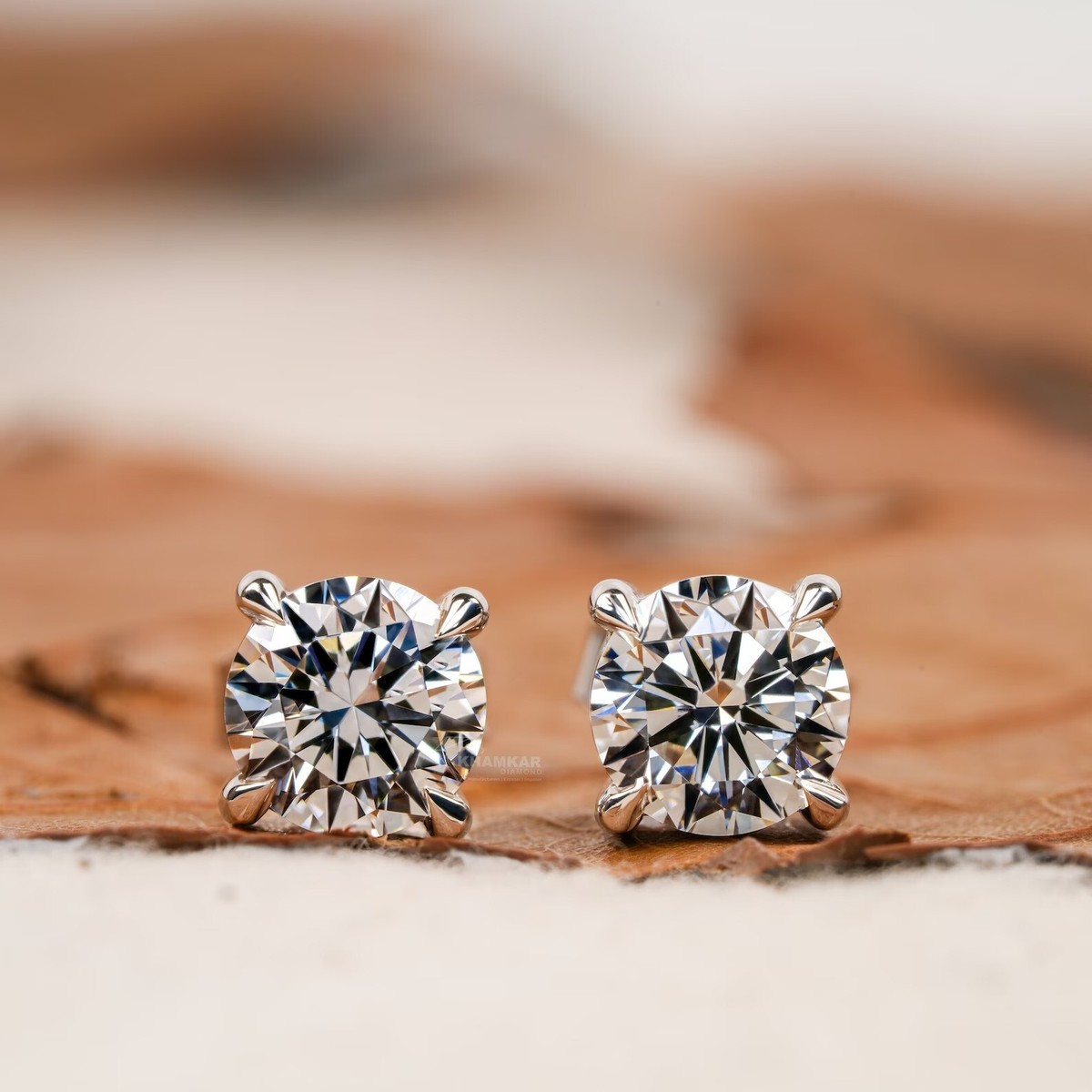 GDGL Certified Lab Grown Diamond Earrings Round Cut Carat 14k White Gold  Studs