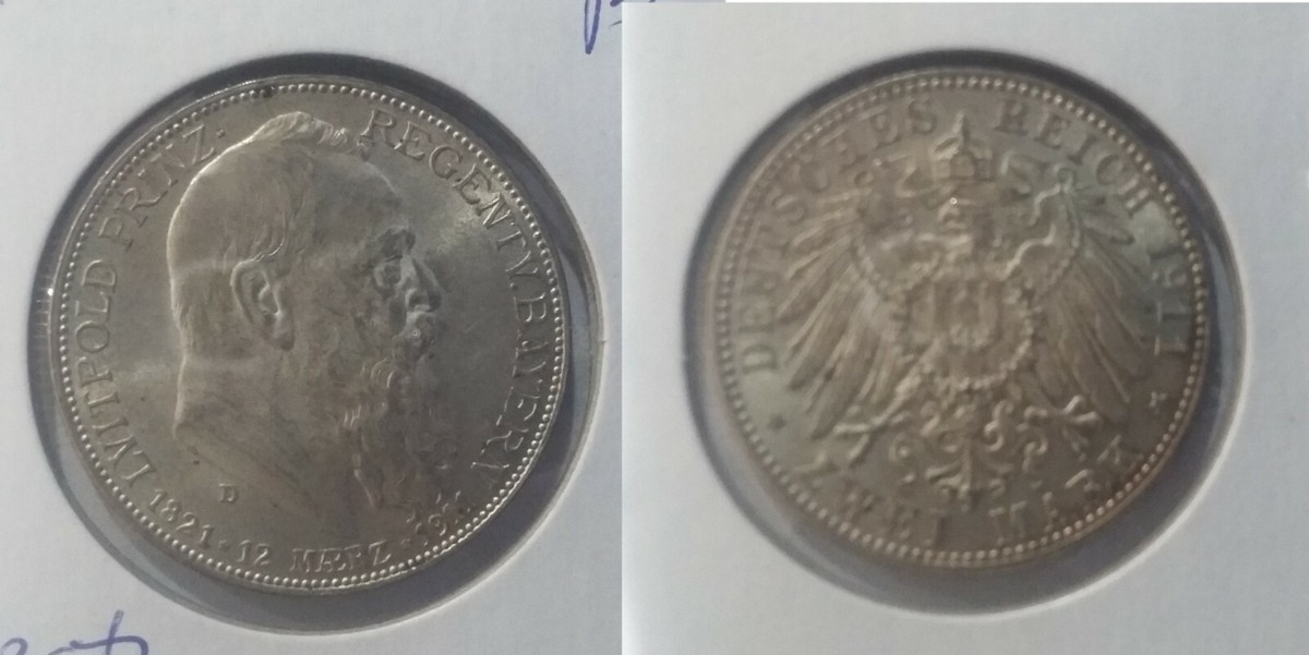 Timbre Allemagne Bavière 1911 Type II Set Luitpold - Qualité Fine Used