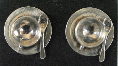 Broche Vintage GFMW - Argent Sterling 925, Onyx Noir Et Coquillage - Signée - Occasion