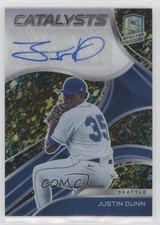 2021 Panini Spectra Catalysts Signatures Splatter Prizm 4/8 Justin Dunn Auto 7ba