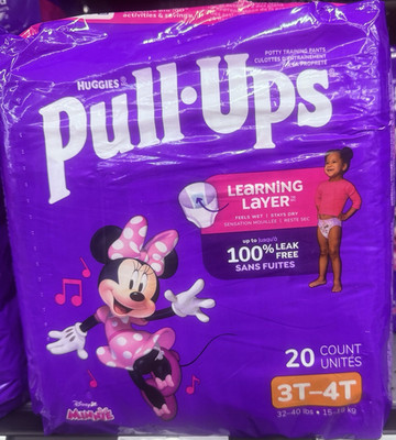 Huggies Pull-Ups Minnie Mouse Girls Training Pants 3T-4T Purple, 20 Count