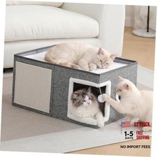 Extra-Wide Cat Houses for Indoor Cats - Large Cave Bed - SingleA