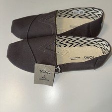 NWT TOMS Earthwise Alpargata US Men  s 13 Slip Cotton Canvas Gray 100 Original