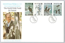 Douglas, Isle of Man — Prince Philip (WWF) with bird stamps, FDC — 1989