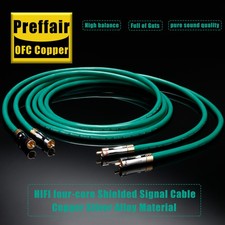 Preffair Silver Plated Shielded HiFi RCA Cable Audio Signal Interconnect Cable