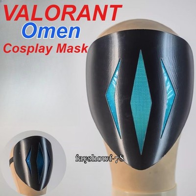 VALORANT Omen Cosplay Mask 3D Print LED Luminous Helmet Handmade Wearable Props