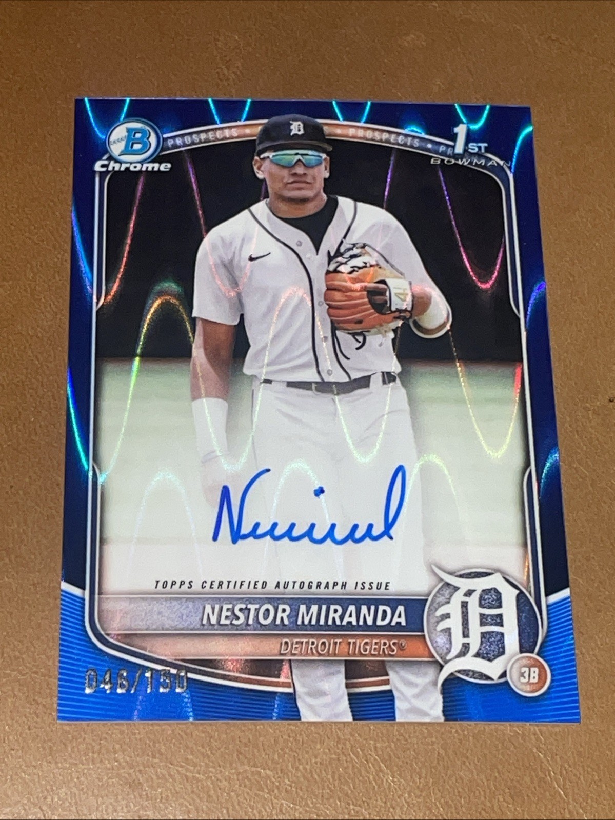 2025 Bowman Chrome Nestor Miranda Auto Blue RayWave /150 Tigers 1st Bowman 👀
