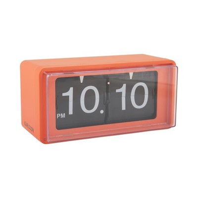 Wall/Table Clock Retro Boxed Flip Bright orange