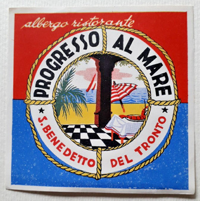 Hotel Progresso Al Mare ( S. Benedetto Del Tronto ) Deco Luggage Label 