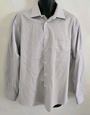 Pronto Uomo Mens Gingham Buttondown Longsleeve Dress Shirt Size 17 34-35