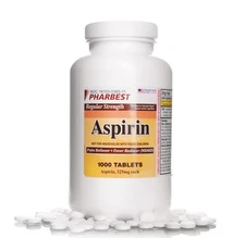 Pharbest Aspirin Pain and Fever Relief Regular Strength Tablets 325mg 1000 Count