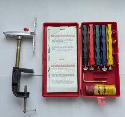 Lansky Messerschärfer Klingenschärfer Deluxe 5 Schleifsteine, Halter in OVP