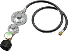 5 FT Two-Stage Propane Regulator Horizontal with Gauge and QCC 2 Stage... 