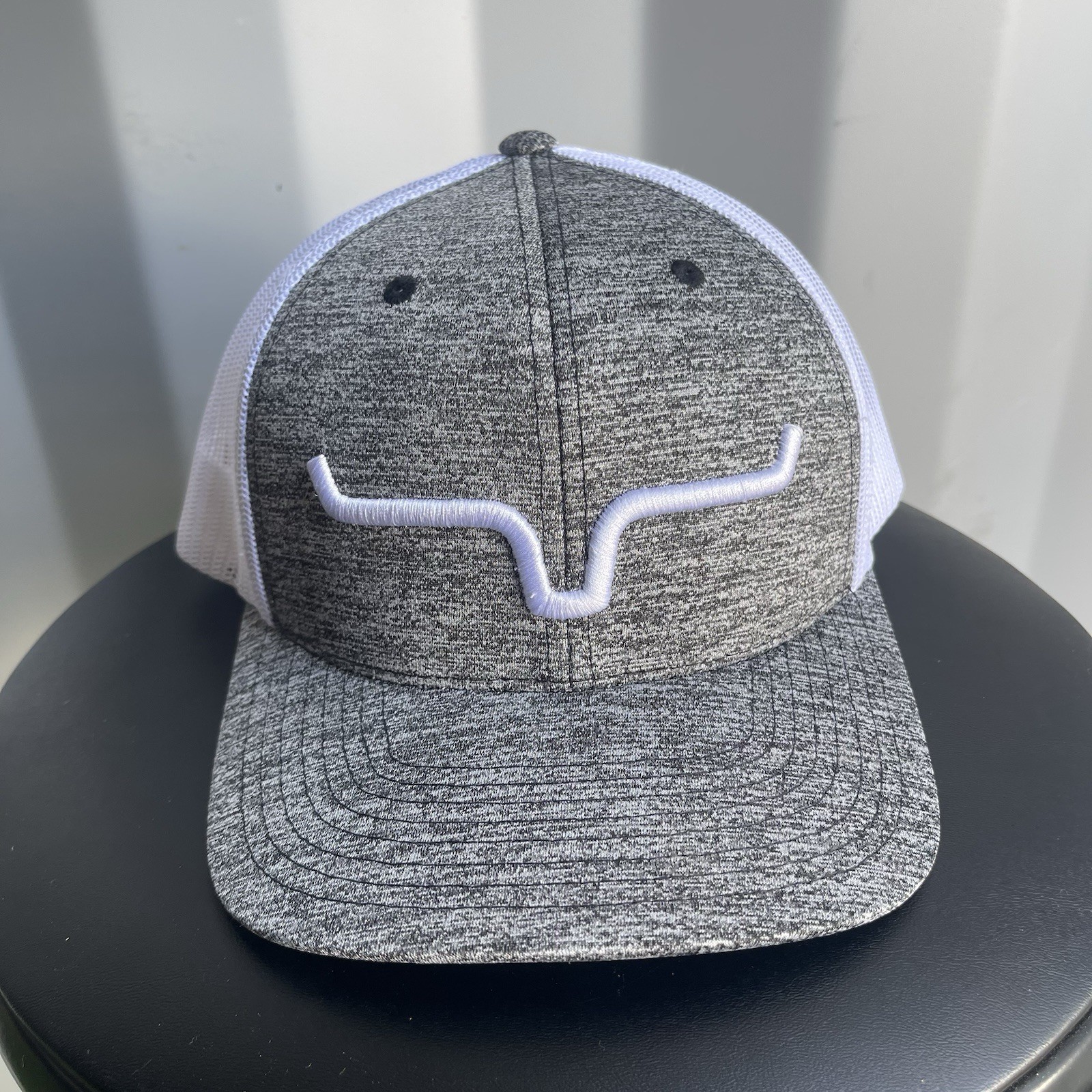 Kimes Ranch Snapback Mesh Back Trucker Hat Gray One Size Embroidered