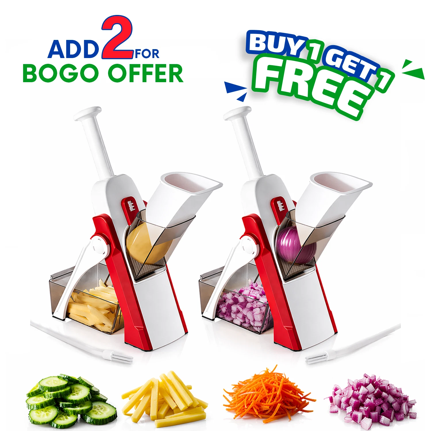 Mandoline Slicer Buy 1 Get 1 Free Vegetable Slicer Adjustable Kitchen Cutter UK
Opens in a new windo