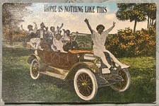 Early Auto Mobile Postcard 1914 Massachusetts Porcelain License Plate